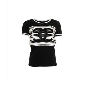 NEW CHANEL women's knitted top with open back in black